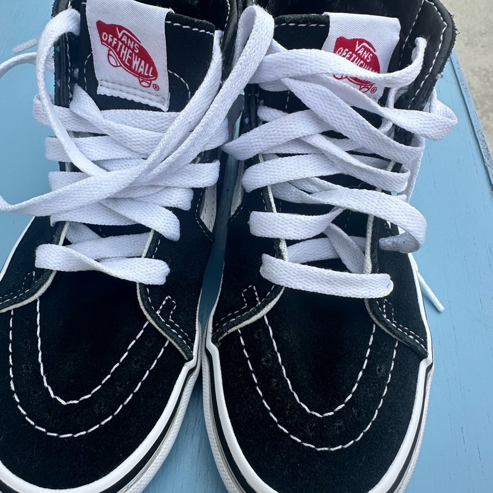 Vans Kids Black and White High-Top Sneakers